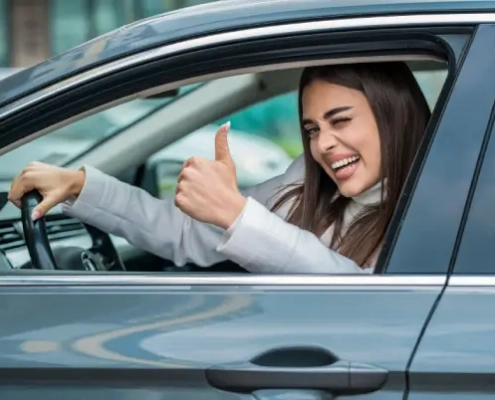 Modern compact sedan used for student driving in Santa Clara