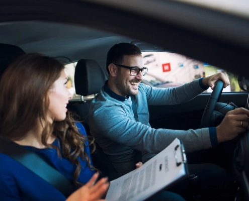 Modern training vehicle with dual controls at AAA Driving School Santa Clara